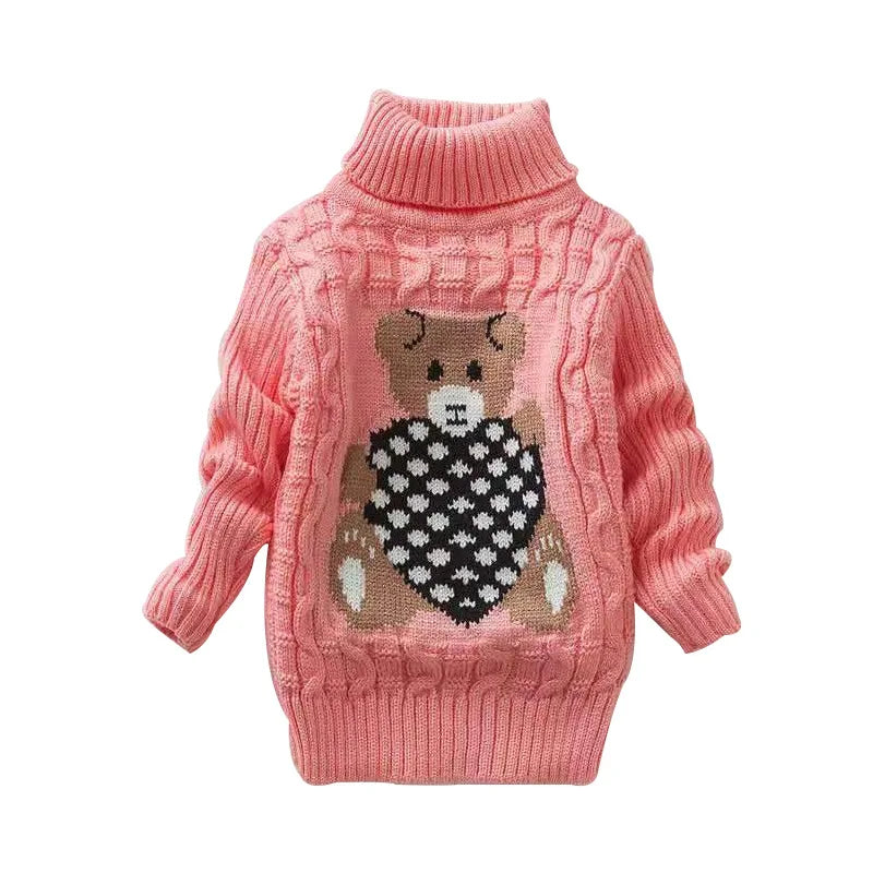 New Boys Girls Sweaters Keep Warm Pullover Winter Autumn Infant Baby Sweater Boy Girl Child Knitted Sweater Turtleneck