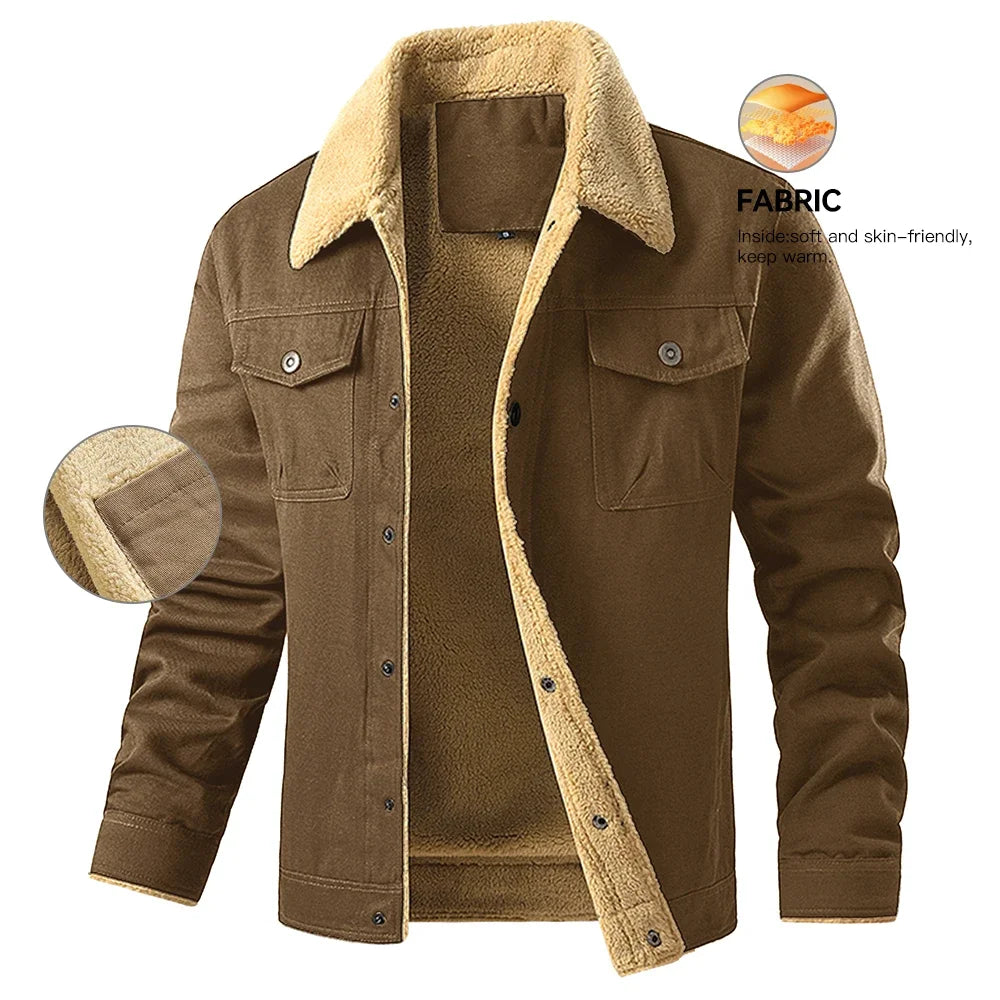 2025 New Men's Jackets Winter Warm Waterproof Fleece Lined High Quality Multi-color Coat Comfortable Casual Outerwear US Size
