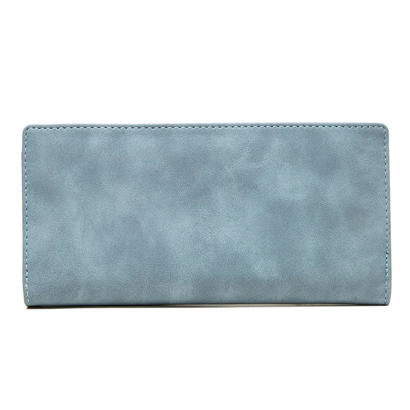 Purse Female Niche Design Retro Simple Long Mobile Phone Bag Frosted Leaf Women's Purse 2023 New Trend All-Matching Wallet Women
