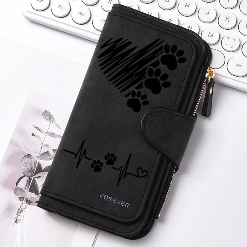Women Butterfly Long Zipper Wallet Buckle Handbags Coin Purse Soft PU Leather Multi-Card Holder Cute Large Capacity Bag Gift
