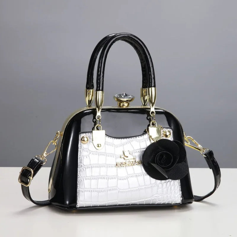 Elegant Clutch Bag New 2025 Luxury Banquet Bags with Rose Pendant Women Luxury Evening Handbags Party Clutches Shoulder Bags