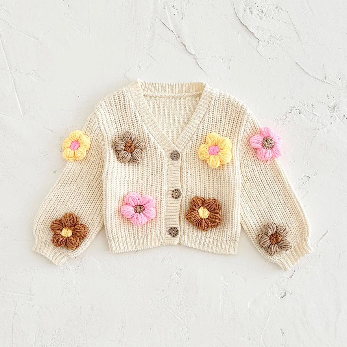 Baby Cardigan Sweater Autumn Winter Baby Tops Fashion Knit Coats Long Sleeve Flower Handmade Newborn Clothing Toddler Infant Gir