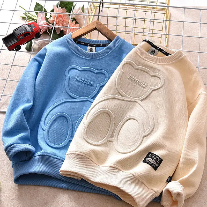 Children Boy Girl Cartoon Bear Sweater Kid Fall Winter Warm Sweatshirt Clothe Tops New Long Sleeve  Toddler Baby Bottoming Shirt