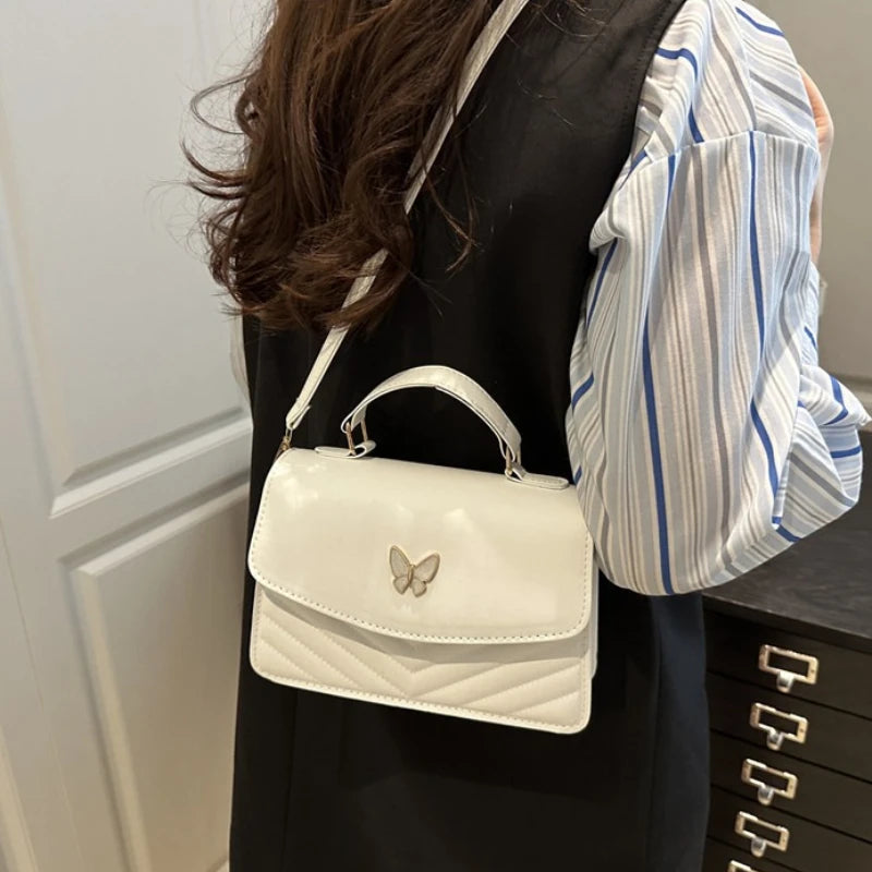 Quilted Crossbody Bags for Women,Gold Butterfly Top Handle Bags,Adjustable Shoulder Strap, Elegant Flap Evening Purse for Dating