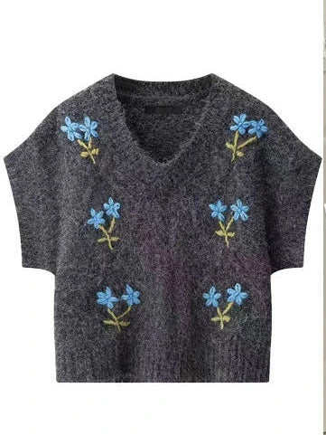 Japan Style Cute Women Sweater Vest Printed Sleeveless Loose Outerwear Knitted Waistcoat 2026 Vintage Y2K Autumn Pullovers Tops