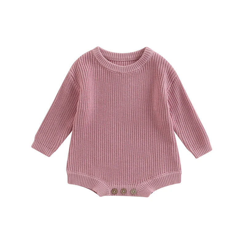 Baby Rompers Cotton Knit Clothes Newborn Infants Solid Color Playsuits Boys and Girls Sweater Jumpsuits Babies Clothing