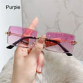 Retro Sunglasses Men Brand Designer Fashion Rimless Sun Glasses Shades Cutting Lens Ladies Frameless Eyeglasses