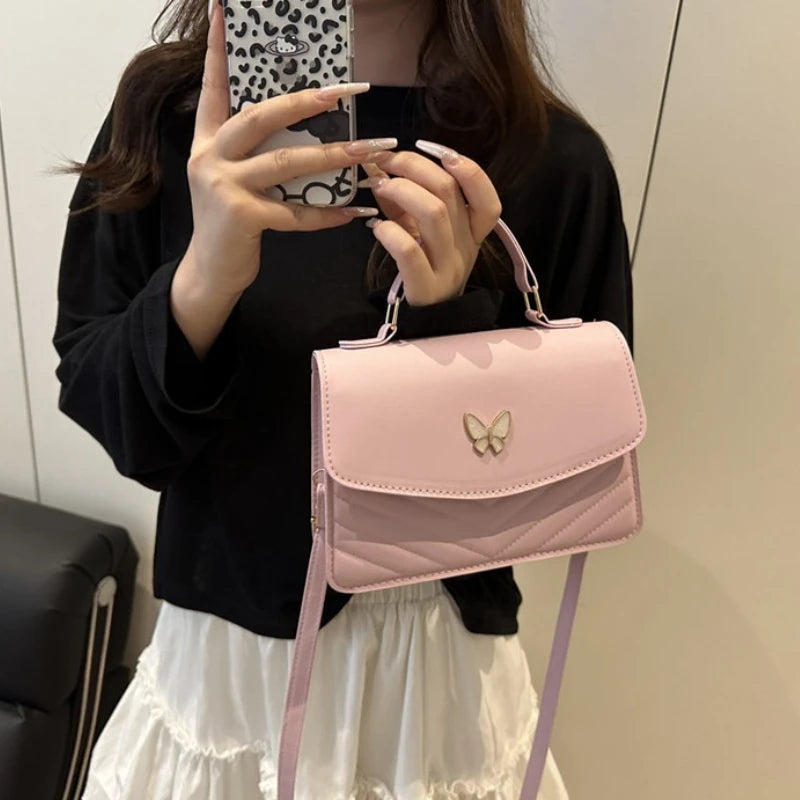 Quilted Crossbody Bags for Women,Gold Butterfly Top Handle Bags,Adjustable Shoulder Strap, Elegant Flap Evening Purse for Dating