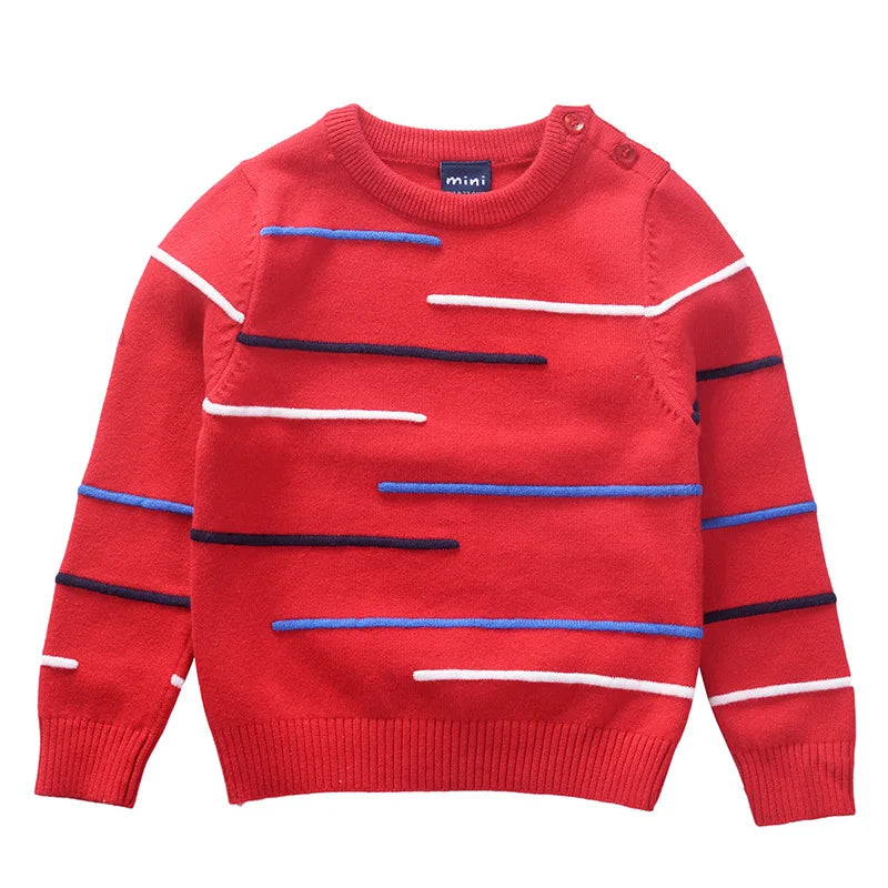 Striped Boys Sweaters Toddler Baby Pullover Cotton Children's Clothes