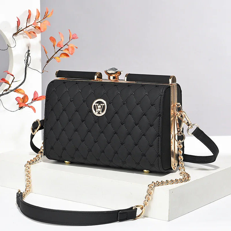 New Women Handbags Fashion Embossed Craftsmanship Portable Shoulder Bag Top-handle Diamond Ladies Bag Wedding Party Bags Women