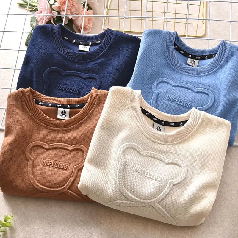 Children Boy Girl Cartoon Bear Sweater Kid Fall Winter Warm Sweatshirt Clothe Tops New Long Sleeve  Toddler Baby Bottoming Shirt