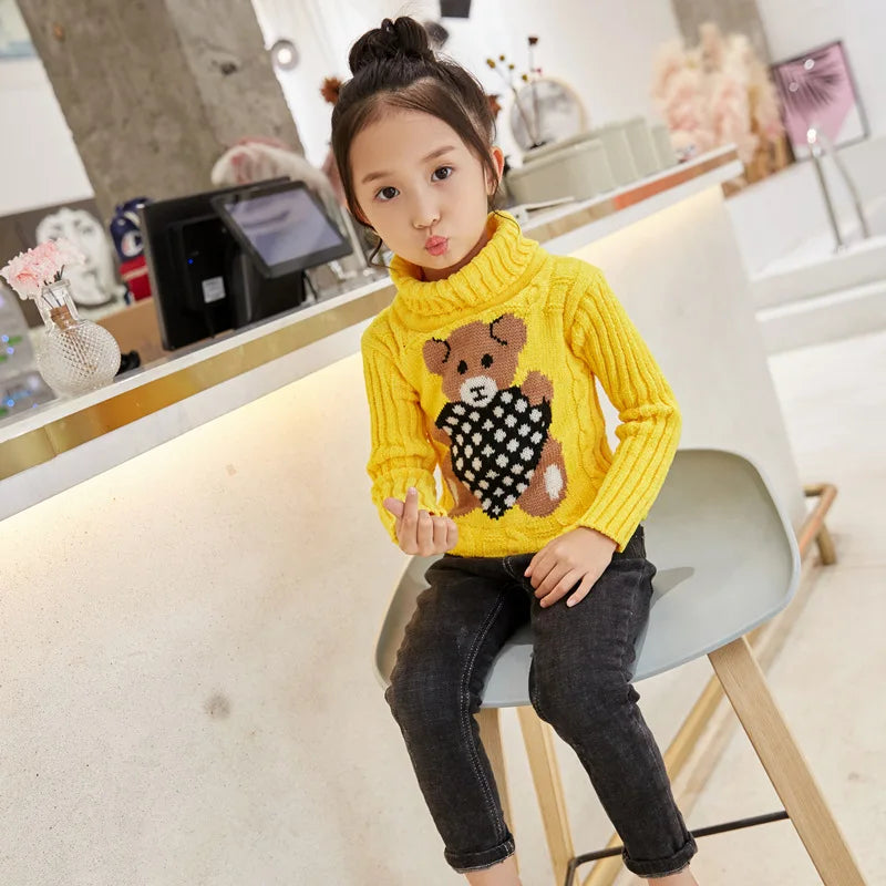 New Boys Girls Sweaters Keep Warm Pullover Winter Autumn Infant Baby Sweater Boy Girl Child Knitted Sweater Turtleneck