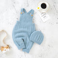 Baby Rompers Sleeveless Knitted Newborn Boys Girls Jumpsuits Hats 2pcs Outfits Sets Autumn Casual Outwear Toddler Infant Clothes