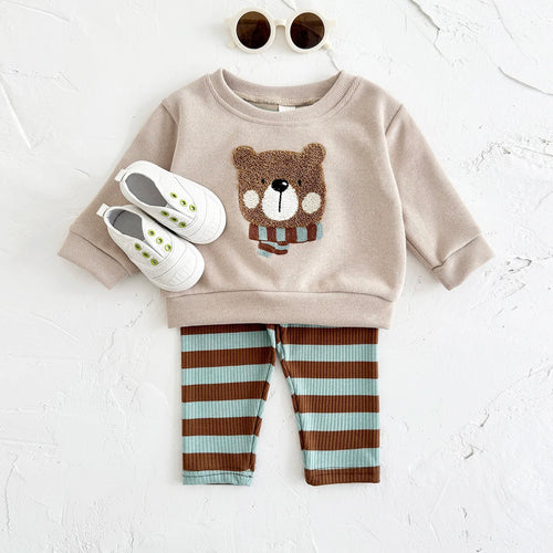 Baby Boy Clothes Winter Autumn Infant Suit Sets Girl Long-Sleeved Cute Bear Top Pants Kids Children 0-3 Years Toddler Outfits