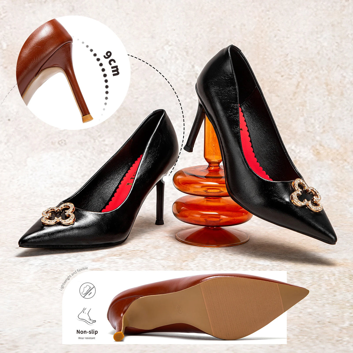 Women's High Heels 2026 Spring Black Business Pointed Shoes Simple Commuting