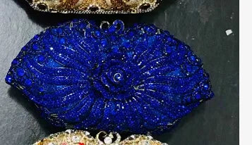 Luxury Purple/Blue Crystal Red Bag Rhinestones Evening Clutch Purse Wedding Ladies Party Clutches Evening Bags for Girl Gift Bag