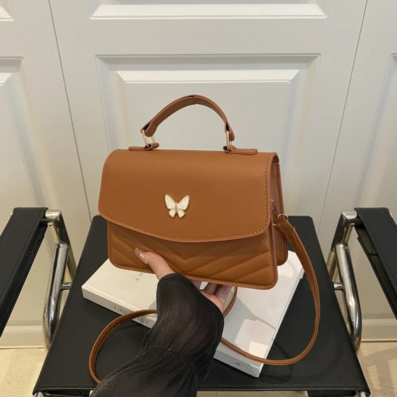 Quilted Crossbody Bags for Women,Gold Butterfly Top Handle Bags,Adjustable Shoulder Strap, Elegant Flap Evening Purse for Dating