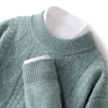 Round neck and long sleeves men's bottoming 100% pure cashmere men's double-stranded thick warm twisted leisure.