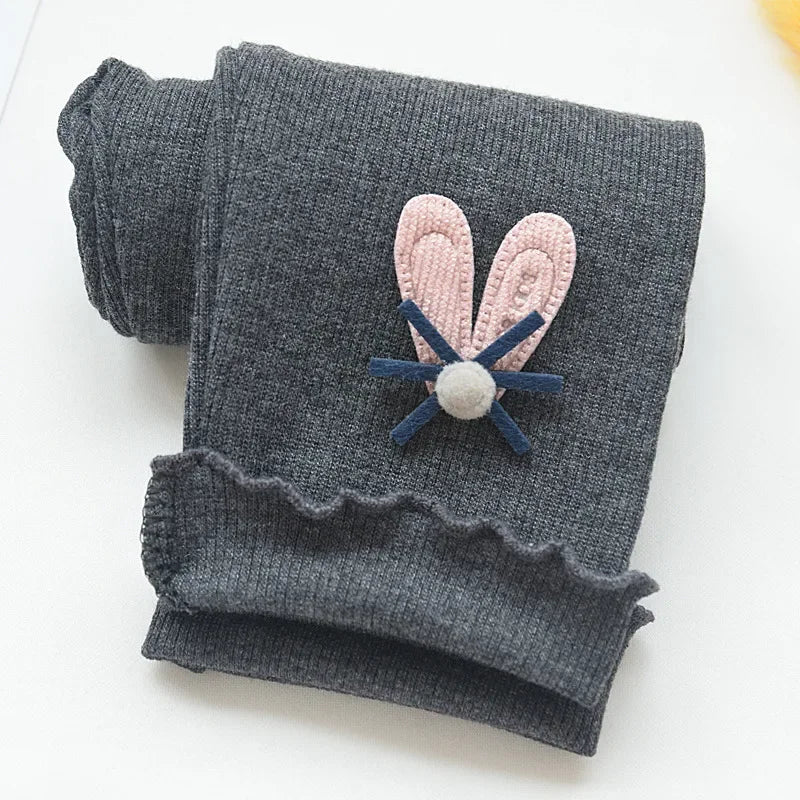 Girls Leggings Autumn Spring Cute Cotton Elastic Waist Children Kids Baby Pants Bottom