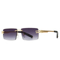 Luxury Small Square Rimless Sunglasses For Women Men Fashion Brand Designer Retro Gradient Shades Trending Sun Glasses UV400