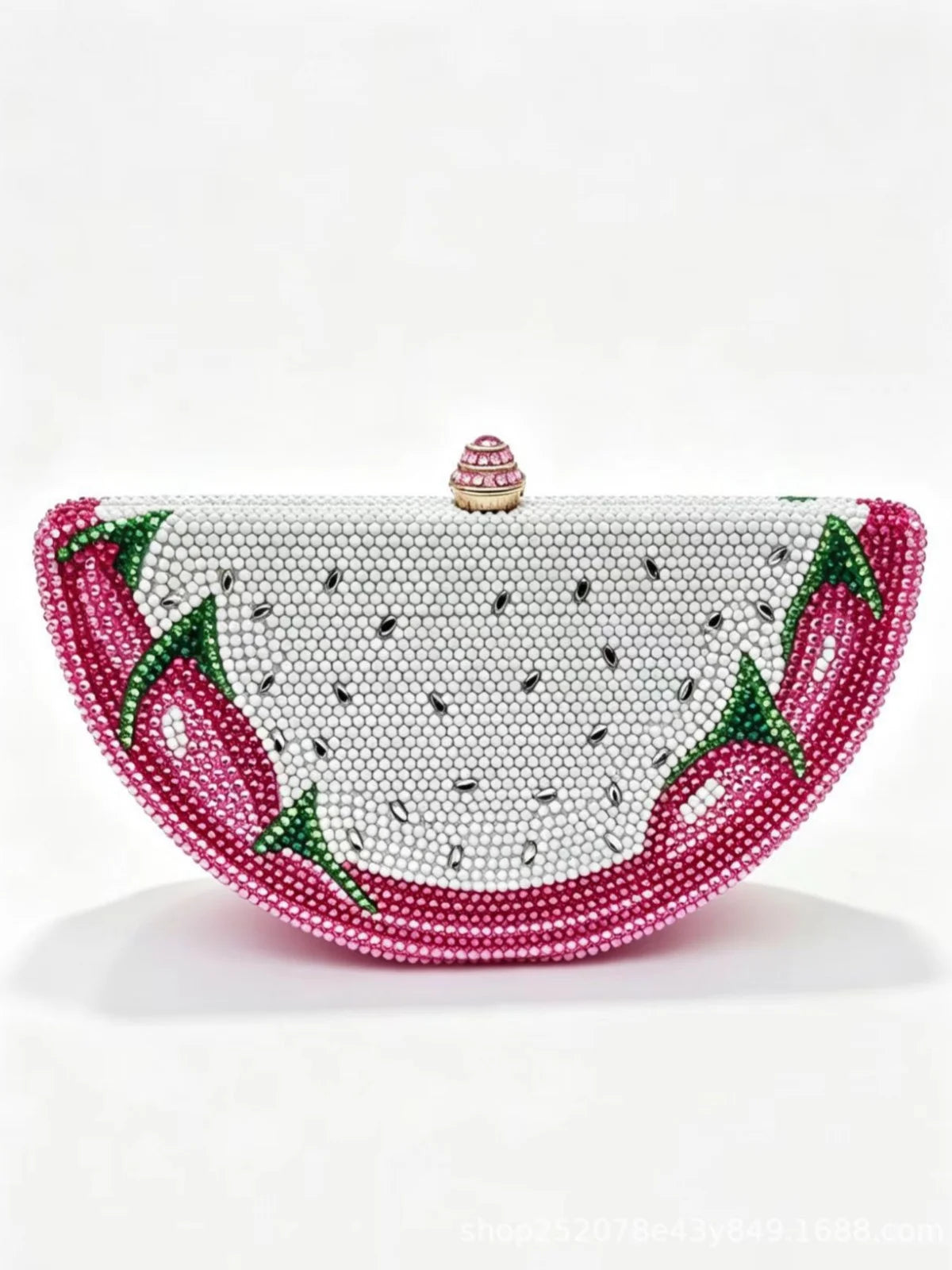 XIYUAN Watermelon Shaped Rhinestone Evening Clutch Bag Women Multicolor Crystal Handbag for Wedding Cocktail Summer Party Purse