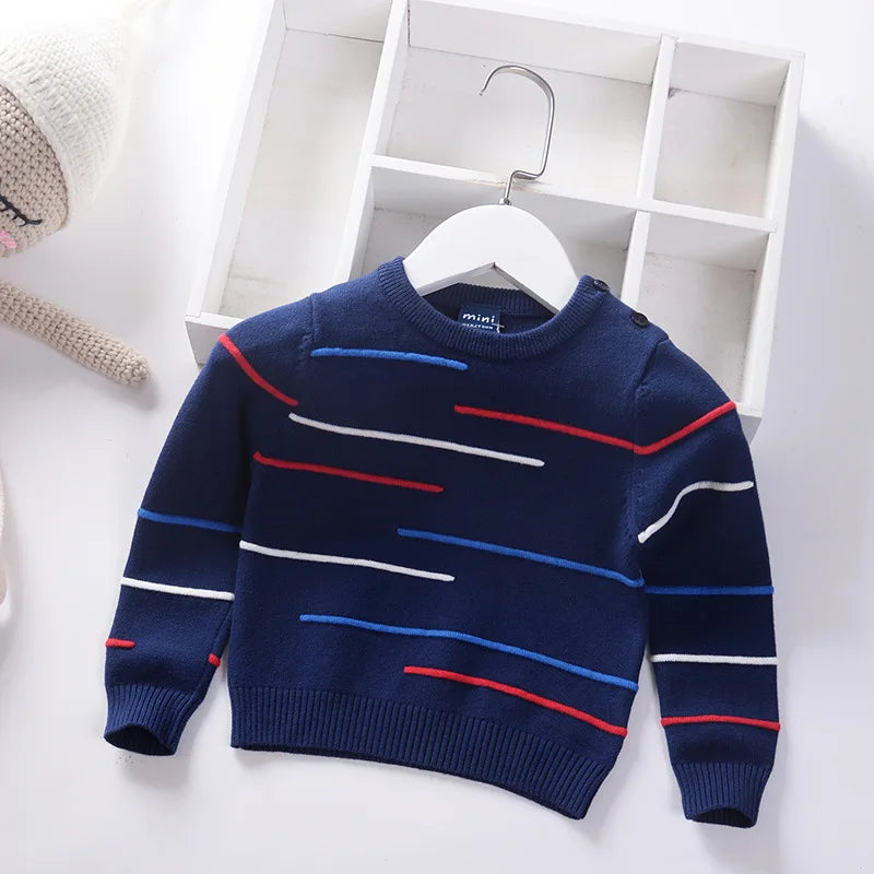 Striped Boys Sweaters Toddler Baby Pullover Cotton Children's Clothes