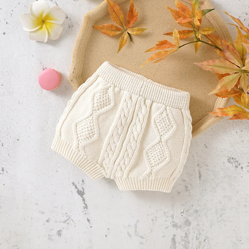 Baby Clothes Sets Cotton Knitted Newborn Boys Girl Sweater Long Sleeve +Pants Autumn Infant Children Cardigan +Shorts 0-18M 2PCS