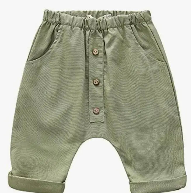 Vintage Linen Cotton Boys Shirt Toddler Summer Casual Clothing Sets Solid Short Sleeve T-Shirt Tops+Shorts Outfits For 0-3T Kids