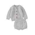 Baby Clothes Sets Cotton Knitted Newborn Boys Girl Sweater Long Sleeve +Pants Autumn Infant Children Cardigan +Shorts 0-18M 2PCS