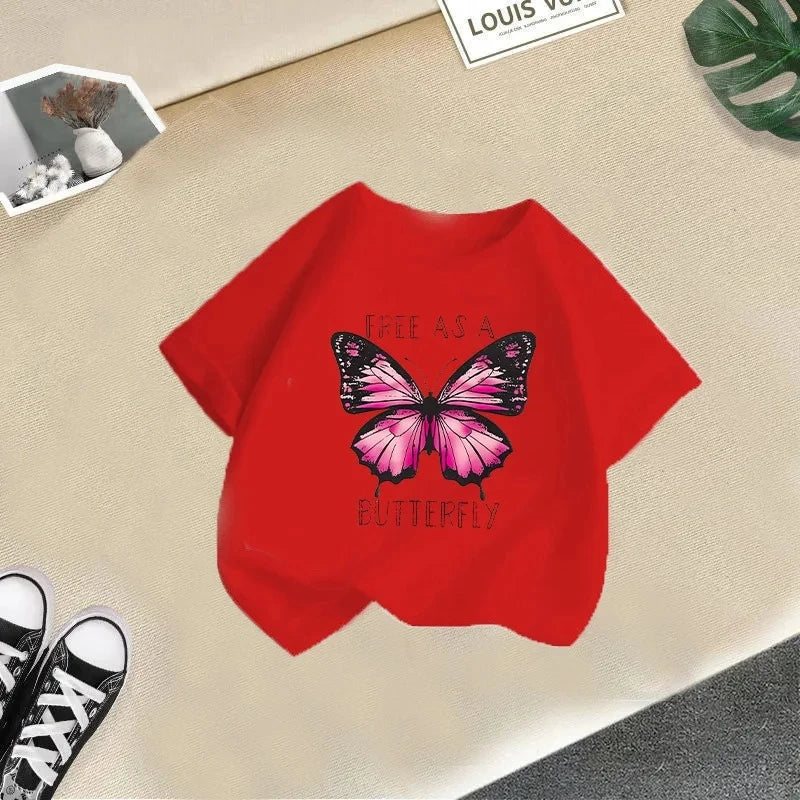 Girls Short Sleeve T-shirt Summer New Children's Top Loose Fashion Short Sleeves Clothes Kids Clothes