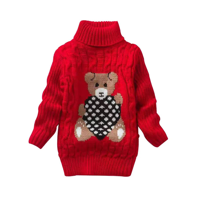 New Boys Girls Sweaters Keep Warm Pullover Winter Autumn Infant Baby Sweater Boy Girl Child Knitted Sweater Turtleneck